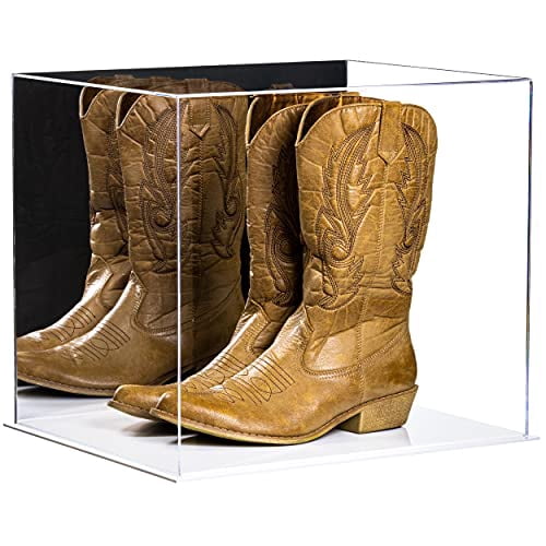Better Display Cases Clear Acrylic Display Box With Mirror - 19.25x8.25x8 Inch For Trucks, Trains, Collectibles