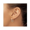 thumbnail image 3 of 14K Yellow, White and Pink Gold Triple Hoop Earrings, 3 of 4