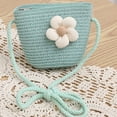 thumbnail image 3 of Sombrero de paja con flores y conjunto de bolsa de paja para mujer, de tela transpirable, con circunferencia de 56 a 58 cm, 3 of 5