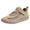 Khaki, variant on Pandaie Womens Mens Leather Casual Shoes Comfortable Mesh Fashion Sneakers Breathable Dress Walking Driving Loafers Size 6-11