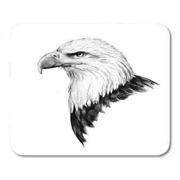 Bald Eagle Head Sketch in a Detailed Side View Drawing Mousepad Mouse Pad Mouse Mat 9x10 inch