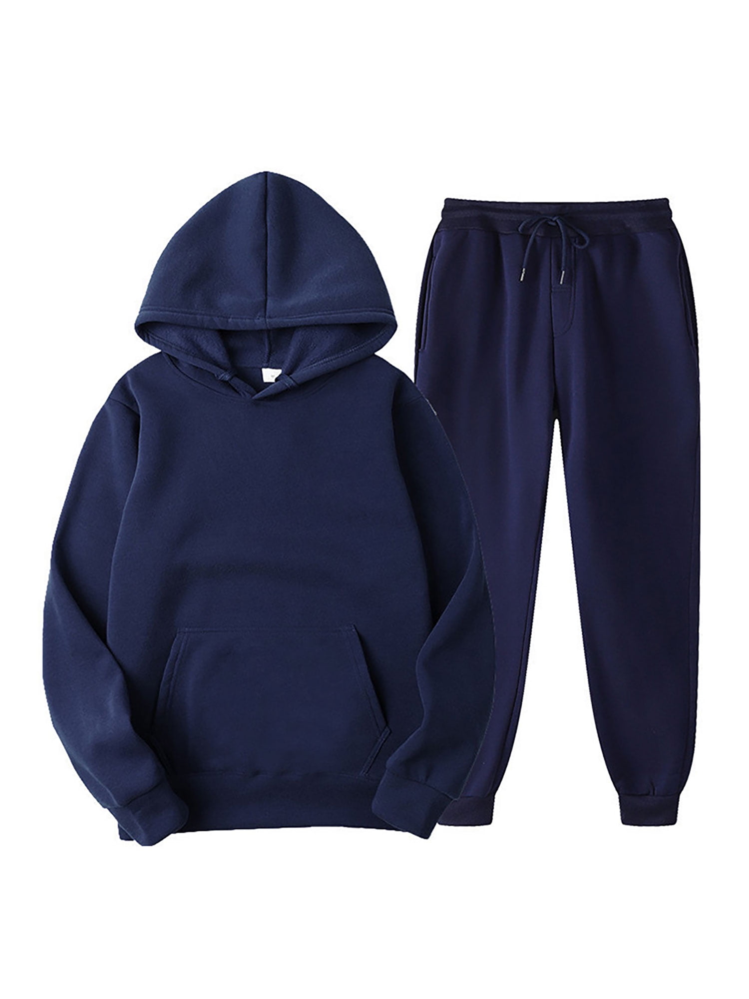 LUXUR Men Elastic Waist Sweatshirts+Pant Outfits Regular Fit Winter Hoodies Sweatsuit  Navy Blue 3XL - Walmart.ca
