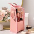 thumbnail image 4 of Sac Cosmétique pour Femmes Portable avec Rangement, Gain de Place, Fermeture Éclair Transparente, Support pour Pinceaux de Maquillage, 4 of 7