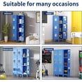 thumbnail image 4 of 66’’ Metal Lockers for Employees, Locking Storage Cabinet with Doors & Hooks, 3 Door Cabinet for Gym School Home Office Garage, Heavy Duty (Blue), 4 of 9