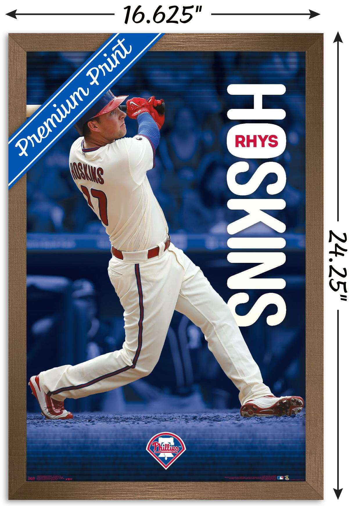 Rhys Hoskins Baseball Player Printed Illustration Card / 