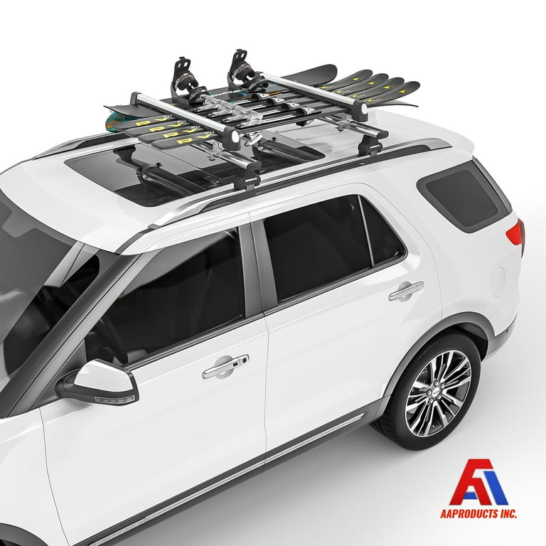 AA Products 33 Aluminum Universal Ski Roof Rack Fits 6 Pairs