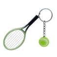 thumbnail image 3 of CRAFTHROU 1Set Mini Tennis Racket Keychain Green PVC Tennis Keychain Diy for Car Bag Pendant, 3 of 6