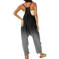 thumbnail image 3 of Lisingtool Womens Overalls Womens Loose Casual Sleeveless Spaghetti Strap Jumpsuits Stretchy Wide Leg Rompers with Two Pockets Jumpsuits for Women Dressy Black, 3 of 5