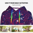 thumbnail image 4 of Daiia Dandelions Flowers With Dragonflies Pattern Women's Fashion Hoodies & Sweatshirts with Kangaroo Pocket Hooded Sweatshirt with Eye-catching Drawstrings-Medium, 4 of 7