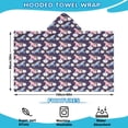 thumbnail image 2 of Dark Purple Cartoon Unicorn Flower Pattern Hooded Bath Towel，60"x35" for Ages 3 To 12 Kids, Quick Dry Lightweight Soft Microfiber Hood Beach Towel Cover Up for Kids, 2 of 7