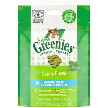 Greenies Catnip Flavor Dental & Crunchy Treat for Cat, 2.1 oz.