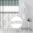thumbnail image 4 of Extra Long 72"x84" Modern Farm Shower Curtain Set with Plastic Hooks Machine Washable Waterproof Fabric Bathroom Curtain Boho Moroccan Style Bath Curtain Grey Teal, 4 of 6