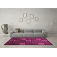 thumbnail image 3 of Ahgly Company Indoor Square Checkered Purple Modern Area Rugs, 5' Square, 3 of 4