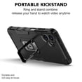thumbnail image 3 of Case for Galaxy A06,Military Grade TPU+PC [Built-in Kickstand] Dual-Layer Flag Design Heavy Duty Drop Protection Magnetic Stand Phone Case for Samsung Galaxy A06 (Black), 3 of 10