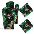 thumbnail image 7 of My Hero Academia 4 Pcs Oven Mitts And Pot Holders Kitchen Oven Glove with Potholders Non-Slip Cooking Gloves for Cooking Baking Grilling, 7 of 7
