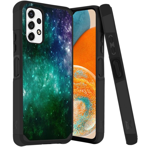 ANJ  Rugged Dual Layered Shockproof Slim Hybrid Case   Tempered Glass Cover Compatible with Samsung Galaxy A23 5G - Green Galaxy
