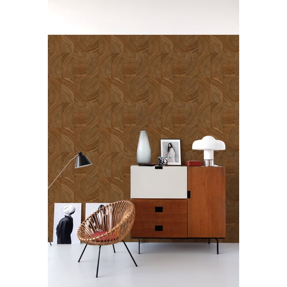 Dallas Collaged Tree Cross Section Print Non Woven Non-Pasted Textured Wallpaper 57 Sq. Ft.
