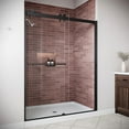 thumbnail image 2 of Livenza 60" x 76" Semi-Frameless Sliding Shower Door with 5/16" Tempered Clear Glass and Matte Black Hardware, SKU: DSD-3408-222-BL, 2 of 4