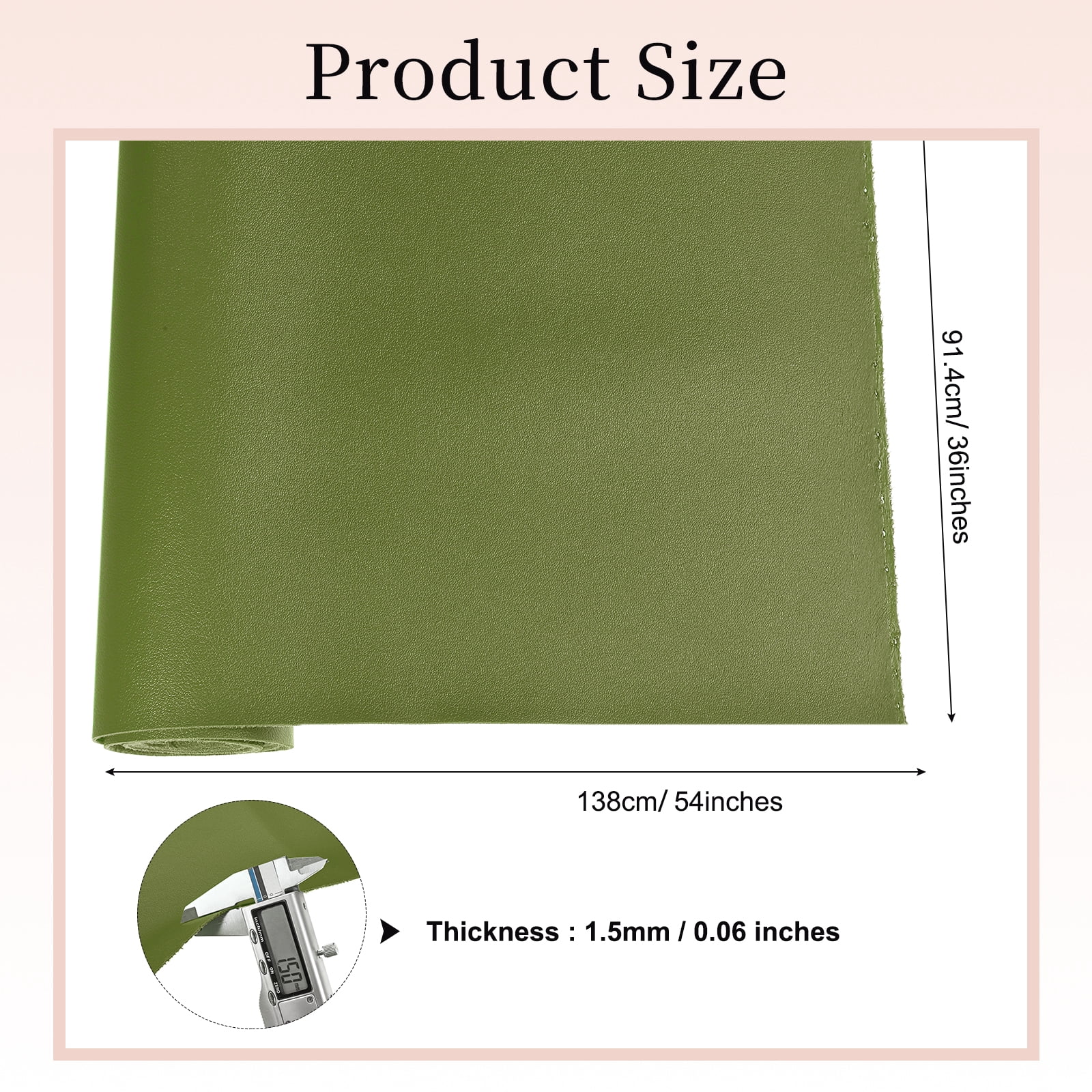 Uxcell Marine Vinyl Fabric, 54 Inch 1 Yard Upholstery Faux Leather Soft Waterproof Sheets Fabric for Crafts DIY Sewings Sofa Wallets Handbag Car, Green