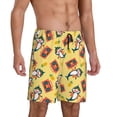 thumbnail image 2 of Kdxio Pineapples Sharks In Hawaiian Print Mens Sleep Shorts Bottoms Soft Comfy Pajama Wear Pants with Drawstring Pockets, 2 of 5