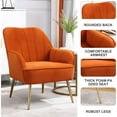 thumbnail image 4 of LUCKHAO  Accent Chair Set of 2,Modern Mid Century Velvet Sherpa Armchair,Comfy Arm Chair for Living Room Bedroom Office Waiting Room,Barrel Chairs, 4 of 8