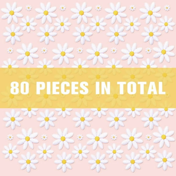 Bopika Daisy Flower Iron-On Patches, Perfect Embroidery Appliques for DIY Clothing Decoration, for Women