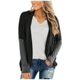 thumbnail image 2 of Cardigan Patchwork Col en V pour Femmes Manteau à Manches Longues, 2 of 8