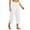 White, variant on Fesfesfes Women's Yoga Cropped Wide-Leg Pants Oversized Drying Tight Elastic Comfortable Fitness Trousers with Pockets Side Slits(White,XL)