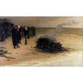 thumbnail image 3 of Louis Édouard Fournier 24x16 Black Modern Framed Museum Art Print Titled - The Funeral of Shelley (1889), 3 of 5