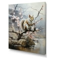 thumbnail image 2 of Designart "Squirrel on Pink Cherry Blossom in Brown I" Animals Canvas Wall Art - Traditional Grey Squirrel Hallway Wall Art Decor, 2 of 6