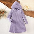 thumbnail image 2 of Gubotare Toddler Sweater Dress Girl's Floral Long Sleeve Dress Flared Dress 3T 4T (Purple,3-4 Years), 2 of 9