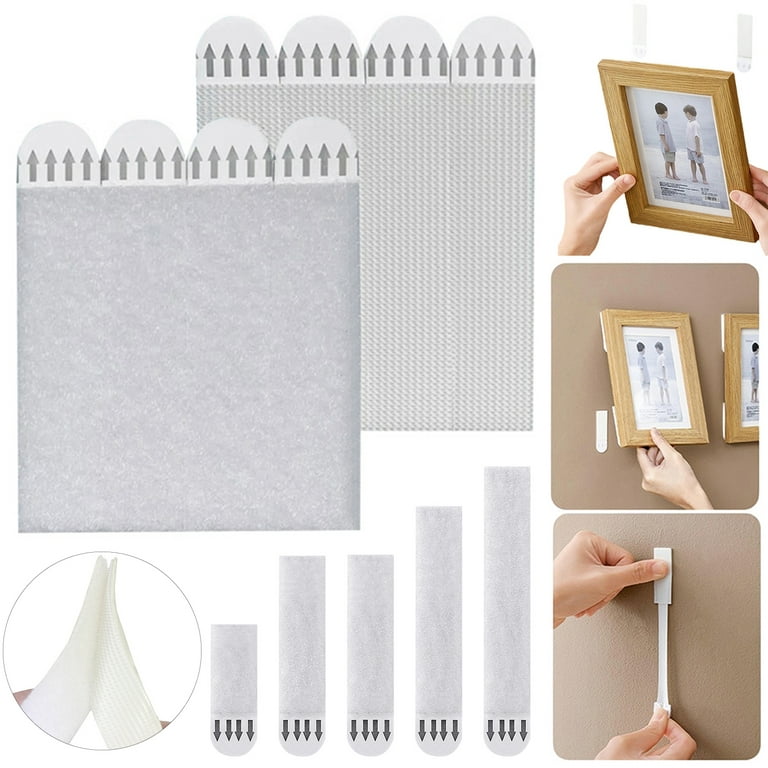 Leaqu Damage-Free Wall Hooks 12 Pairs Large Picture Hanging Strips Heavy Duty Adhesive Poster Strips for Wall Mounting, Size: Small