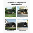 thumbnail image 4 of Carport Car Canopy 12x20FT Heavy Duty, Outdoor Car Shelter with Sidewalls - White, 4 of 11