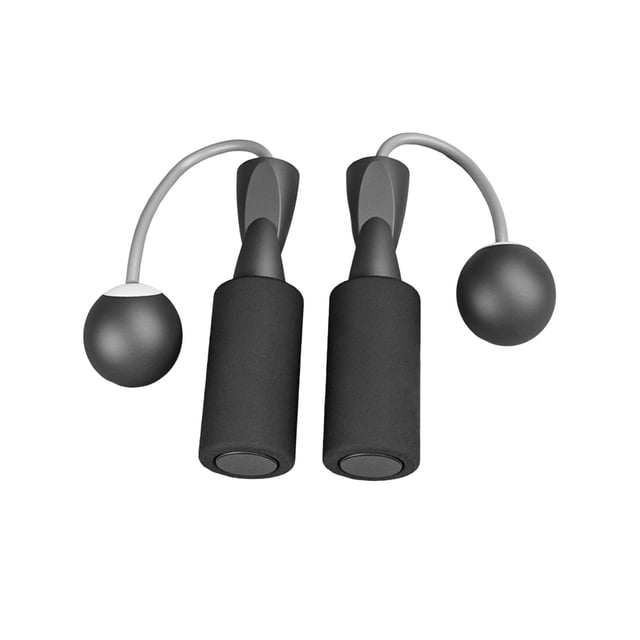 jinwen Cordless Jump Rope Anti Slip Handles Jumping Rope Ropeless Skipping Rope for Gym Black 30mm Ball