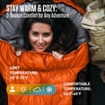 thumbnail image 3 of XX-Large 3-Season Mummy Sleeping Bag for Adults – Orange/Gray, Water-Resistant Polyester, 30 ° F to 70 ° F, Compressible and Lightweight, 3 of 7