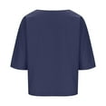 thumbnail image 5 of Diufon Cotton Linen Tees for Women Summer Casual Solid Color Tops Round Neck Short Sleeve T-Shirts, 5 of 8