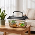 thumbnail image 6 of Portable Clear Plastic Terrarium Small Animal Fish Reptile Carrier Habitat Ventilated Lid Desk Countertop Travel Cage Lightweight Temporary Home, 6 of 8