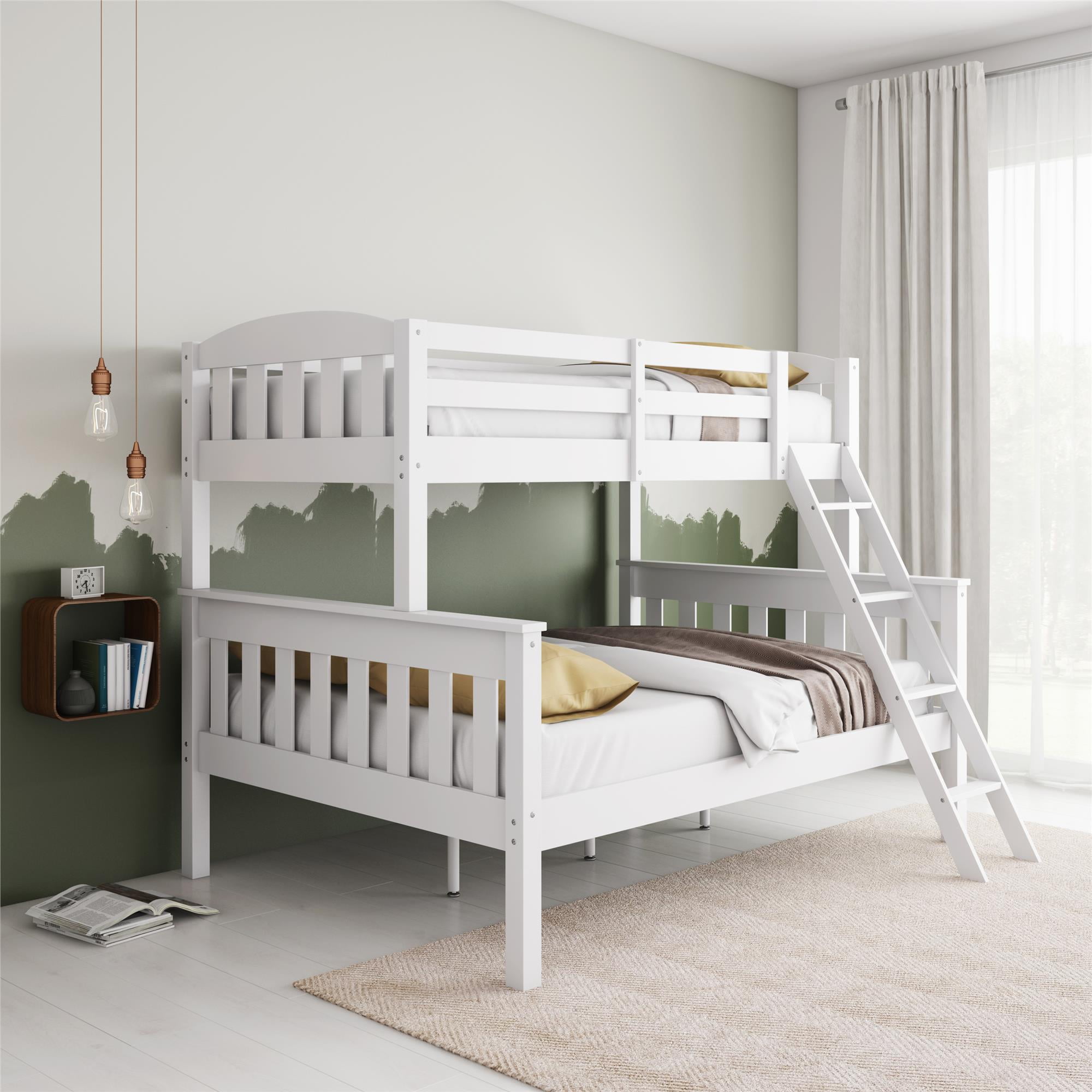 Airlie Twin Over Full Bunk Bed White, White Wood Bunk Beds Twin Over Full