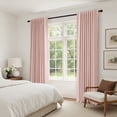 thumbnail image 2 of 100% Blackout Curtains for Bedroom,Set of 2 Panels,96inch Length Faux Linen Thermal Insulated Back Tab Drapes with Room Darkening,50"Wx96"L,LightBlush, 2 of 6