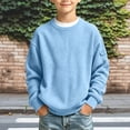 thumbnail image 3 of Kezqiaxn Teen Boy Clothes Long Sleeve Crewneck Sweatshirt with Pocket Fall Fashion Basic Pullover Tops School Kids Clothes Size 5-16, 3 of 6