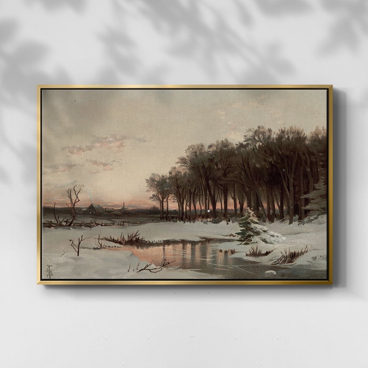 Vintage Landscape-CCLXIX By Wexford Home Framed in Gold Wood Gallery Wrapped Canvas 17 in. x 25 in.