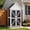 Black and White  (Metal+Plastic+Wood), variant on Aivituvin Outdoor Storage Cabinet, Wood & Metal Frame Garden Storage Shed with Waterproof Plastic Roof, Adjustable Shelves, Raised Base, Weather-Resistant Tool Shed for Backyard, Patio & Lawn, 67.5"H