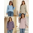 thumbnail image 6 of NISVIYA Womens Plus Size Tops Fall Casual Loose Fit Crew-Neck Tees Lightweight Puff Sleeve Sweatshirts, 6 of 7