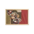 thumbnail image 1 of Modern Art Wall Art with Frame, Retro Surreal Abstract Circular and Square Shaped Art Lines on Murky Base, Printed Fabric Poster for Bathroom Living Room, 35" x 23", Multicolor, by Ambesonne, 1 of 2