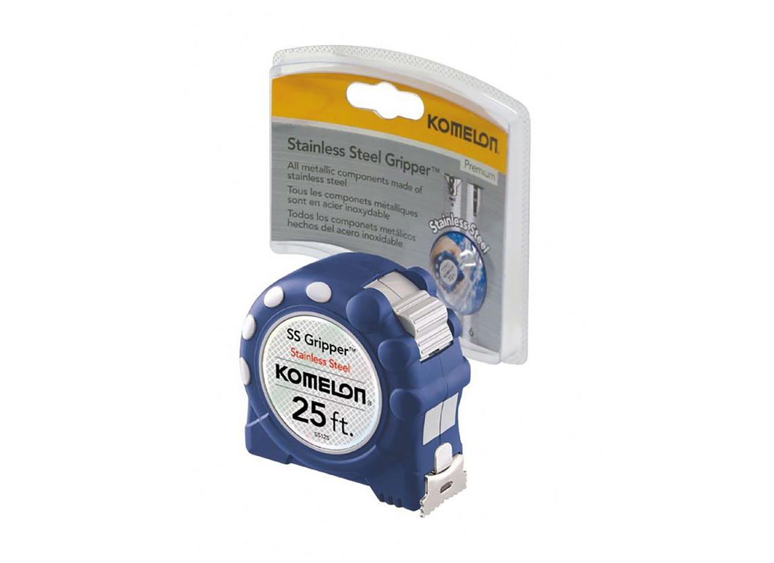 Komelon Stainless Steel Gripper 25 ft. L X 1 in. W Auto Lock Tape Measure 1pk
