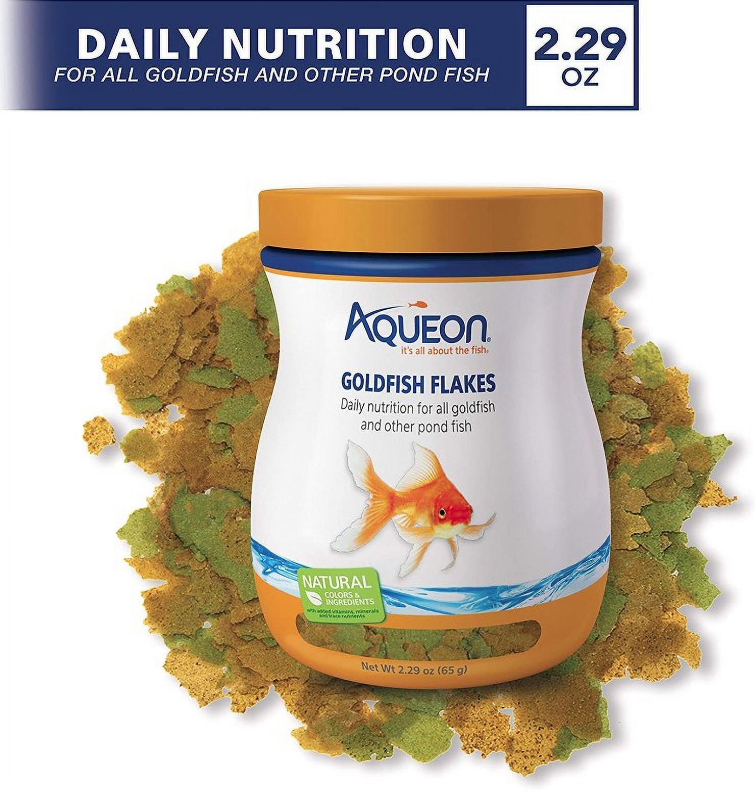 Aqueon Goldfish Flakes Daily Nutrition for All Goldfish and Other Pond Fish [Aquarium Goldfish Food, Aquarium Supplies] 6.87 oz (3 x 2.29 oz)