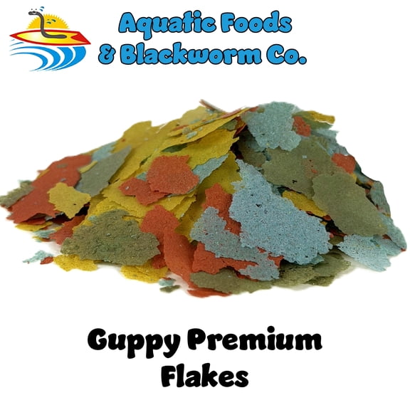 Aquatic Foods Guppy Flakes - Premium Tropical Fish Foods - 1/4-lb