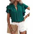thumbnail image 3 of Womens Summer Tops Dark Green XL, 3 of 7
