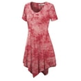 thumbnail image 3 of Made by Johnny Women's Short Sleeve All Over Tie-Dye Tunic Top XXL CORAL, 3 of 6