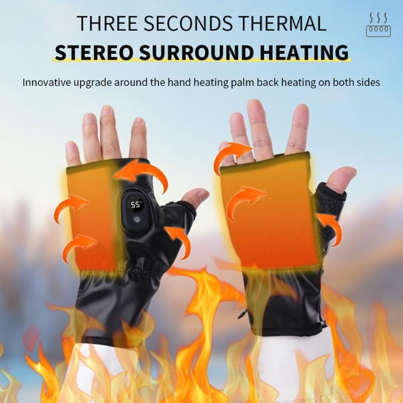 CEORPER Heating Ski Gloves 3 Temperature Settings Rechargeable Heated Gloves for Skiing